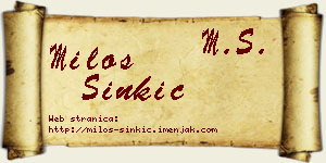 Miloš Sinkić vizit kartica